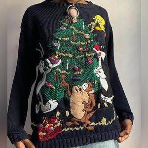 2000’s Vintage Looney Tunes Christmas sweater.